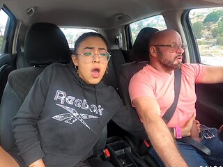 Beautiful shemale Krista Reyes gives a great hand job and gets fucked in the ass.