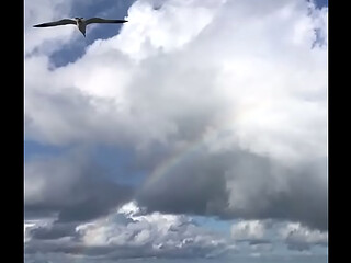 BEACH DAY WITH A RAINBOW