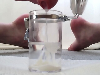 Pumping cum into jar