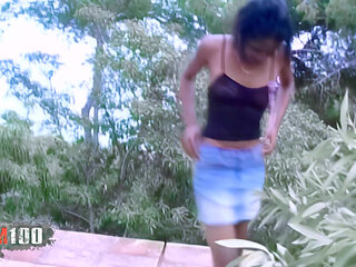 Shania Photo Session in an Abandoned Swimming Pool with Shania, a Splendid Little French Black Girl