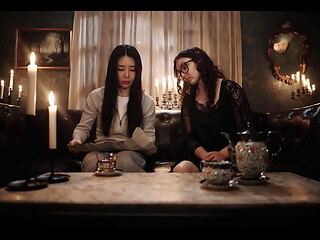 Nerdy Vampire Leana Lovings Bites Rikako Katayama - Asian Babe Transforms into Pussy Craving Lesbian