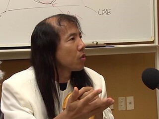 Horny cult gathering treats hot asian chick for a suprise
