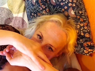 Amateur Blonde Mature Wife Enjoys Half Clothed Sex