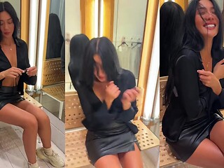 Thick thighs spread wide under black silk ????