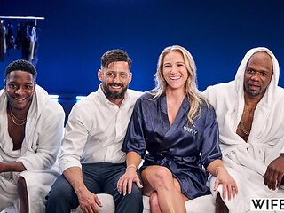 Two big black cocks for a truly sex-loving blonde naughty bonnie