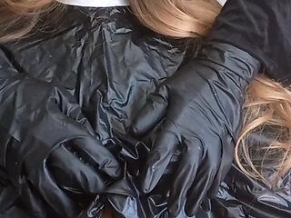 Ebony sex doll Julia transformation glow up chemical salon capes