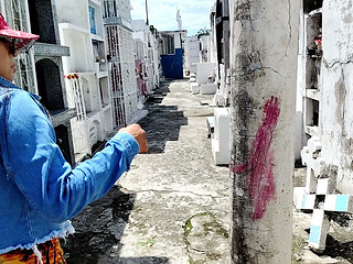 I met him at the cemetery, and he invited me to his house.