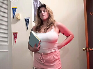 Stepmom Tucks Me In And Gives Me A Blowjob With Her Big Natural Tits