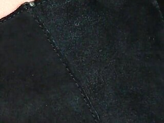 Rugged Elegance - Worn Tights & Biker Boots in a Black Minidress