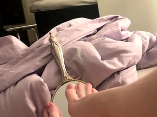 Amateur blondie solo anal masturbation