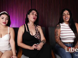 Mature MILF with tremendous Tits records her first threesome with 2 strangers.
