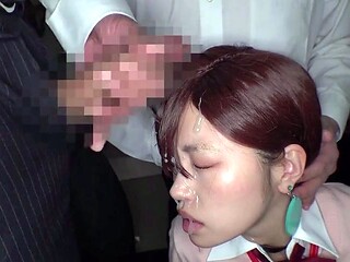 Darksome Big Beautiful Woman group sex bukkake