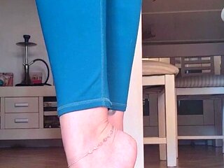 Cute teen girl enjoys foot fetish