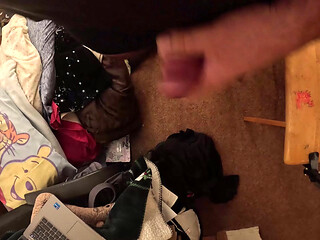 6'4" Tall Guy with Massive Hands Huge Cumshot on Lens in Wife's Family Room