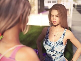 Busty blonde dives into steamy adult visual novel gameplay