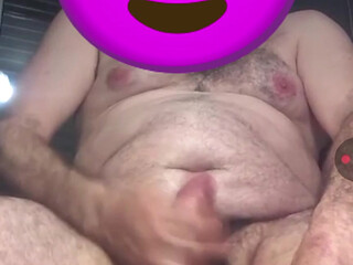 Fucking my tight ass all the way down with huge transparent dildo close-up
