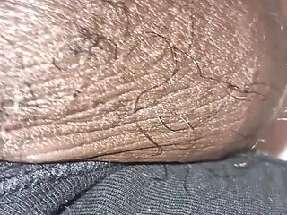Stroking Big Black Uncut Dick Through Underwear