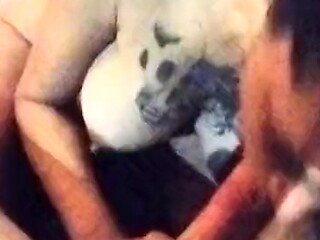Sugarmommy with big boob shows off tatas to lucky pet