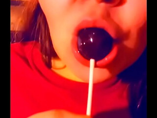 Princess blowpop sucking