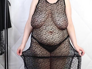 Fishnet dress.