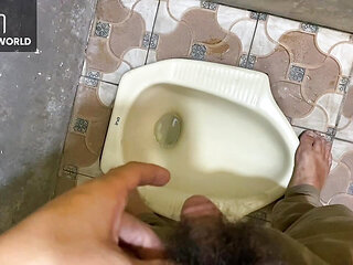 Solo masturbate in Bathroom