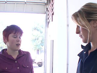 Kara Price And Lily Cade fuck each other at the mechanic's garage.