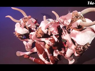 Wild Life Gangbang featuring a group of black men and a blonde with big ass