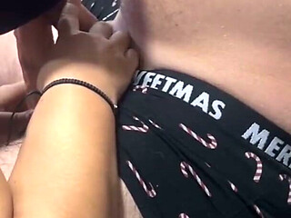Hot Brunette Sucking Cock and Dildo