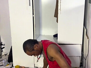 Ebony BBW Shaking Her Big Ass on His Black Cock