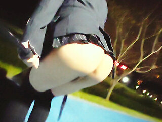 Showing off My Slutty Butt on the Road.part 14