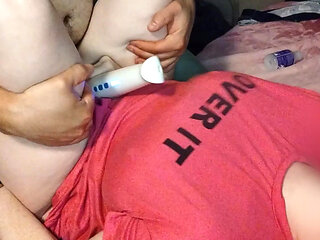 Making her Cum Vibrating Missionary multiple orgasms loud moaning hot amateur wife stepmom  tight pussy