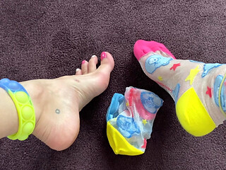 POV Sniffing My Mesh Silky Socks Right off My Feet