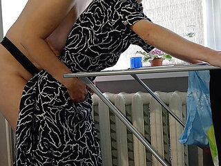 I caught one of my neighbors hanging out her laundry while another neighbor was fucking her with a strapon
