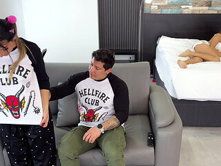 Cheating while watching Stranger Things! He fucked her girlfriend and sister-in-law. BOTH CREAMPIED!