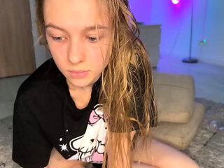 Sexy blond hot playing on webcam