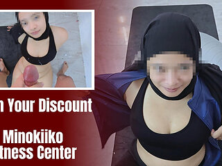 Hot Hijab Girl Show Her Big Ass and Got Cum Shower by Personal Trainer - Minokiiko