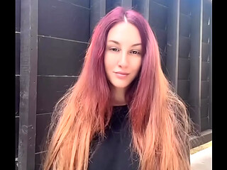 Artemisia Love long hair fetish smoking a cigarette outdoor