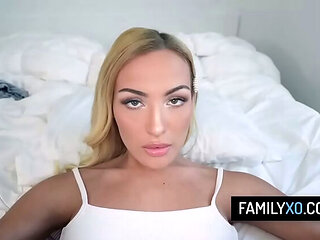 Stepdad Spanks Blonde Stepdaughter Mila Monet's Big Booty Then Fucks Her Hard