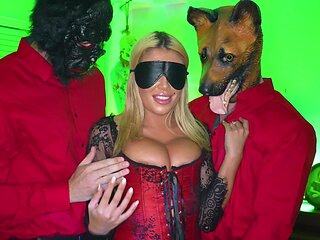Blonde Vivianne DeSilva moans during rough MMF threesome - BDSM