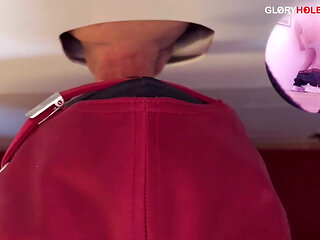 Young Student at the Gloryhole - Dripping Like Crazy Before a Full-on Cum Explosion
