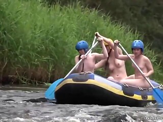 Anna Pierceson, Taliah Mac, Big Asses And Tits Bouncing In Wild Water Rafting Threesome