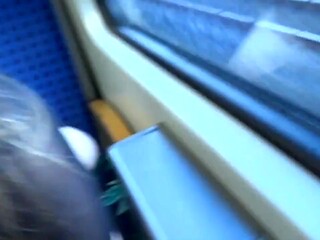Public train blowjob on the outside