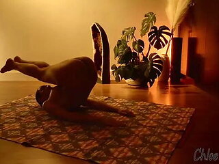 Sexual Yoga with Chloe Amour Doing Naked Stretching