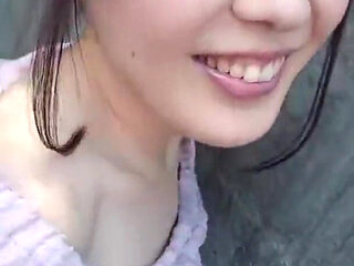 Slick Outdoor Tease with a Pink Tipped F Cup Beauty Soaked in Oil Part 1