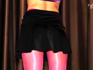 857 Shiny Pink Seamless Pantyhose