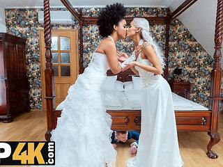 Hot Bride Threesome - Selva Lapiedra & Veronica Leal FFM Sex in 4K