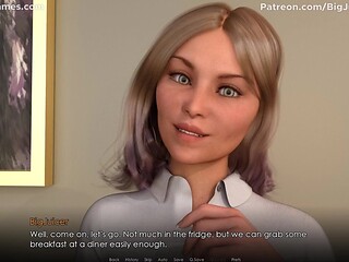 Hot Redhead slut takes it in the ass by an old man in a visual novel adult game.