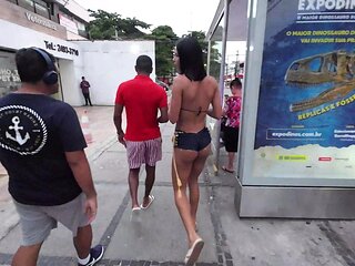 Brazilian "Kendal", Debora Andrade Walks Almost Naked On The