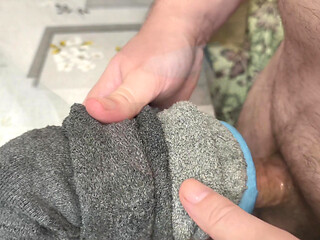 Homemade Sock & Glove Stroker - Multiple Positions to Deep Creampie Finish