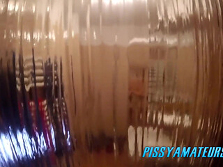 Pissing in the shower in jets